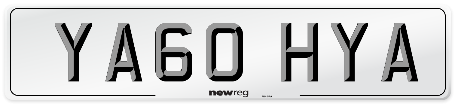 YA60 HYA Number Plate from New Reg